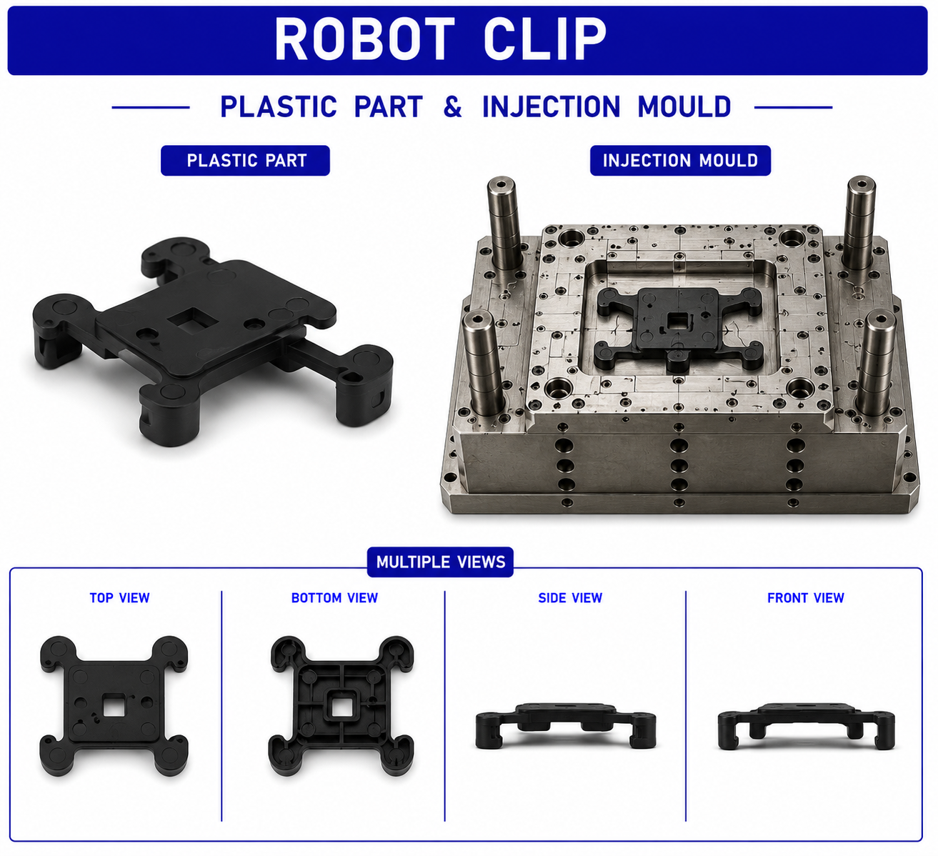 Robot Plastic Clip Mould and Moulding Services